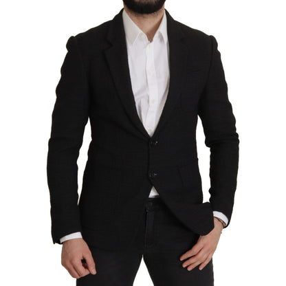 Dolce & Gabbana Black Single Breasted Coat Men Blazer 1% Nylon,1728,67345645728,Black,Blazers - Men - Clothing,Blazers - Suits & Blazers - Clothing,Clothing,Dolce & Gabbana,IT50 | L,Material: 99% Virgin Wool,Men,Men - Clothing,New with tags,Suits & Blazer