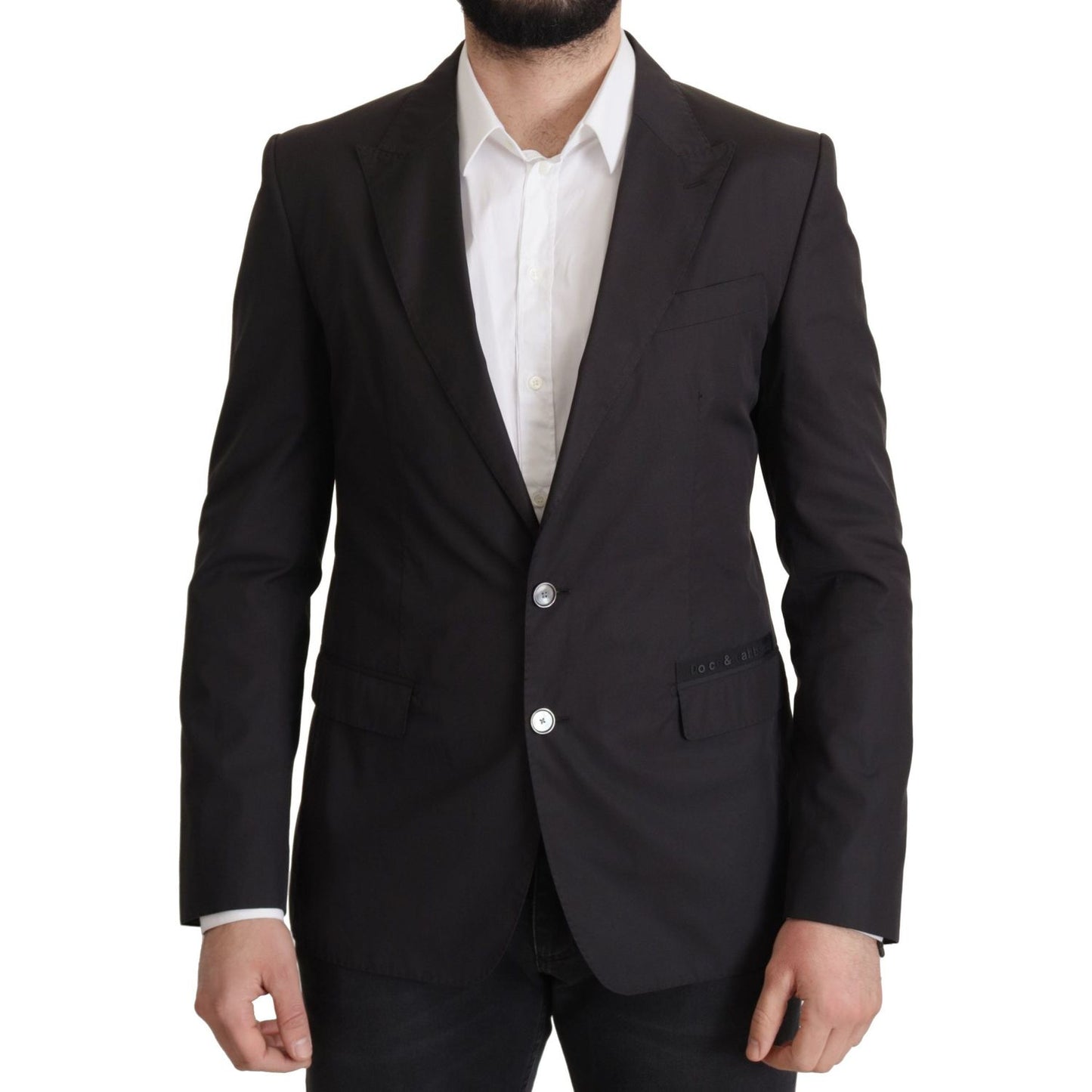 Dolce & Gabbana Black Single Breasted TAORMINA Breasted Blazer 1728,67345645728,Black,Blazers - Men - Clothing,Blazers - Suits & Blazers - Clothing,Clothing,Dolce & Gabbana,IT50 | L,Material: 100% Cotton,Men,Men - Clothing,New with tags,Suits & Blazers -