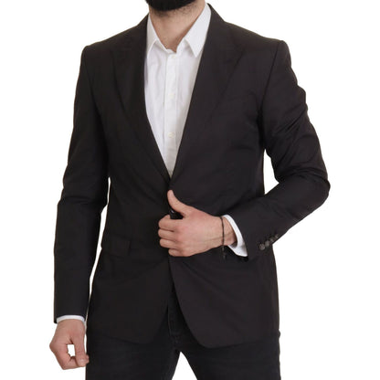Dolce & Gabbana Black Single Breasted TAORMINA Breasted Blazer 1728,67345645728,Black,Blazers - Men - Clothing,Blazers - Suits & Blazers - Clothing,Clothing,Dolce & Gabbana,IT50 | L,Material: 100% Cotton,Men,Men - Clothing,New with tags,Suits & Blazers -