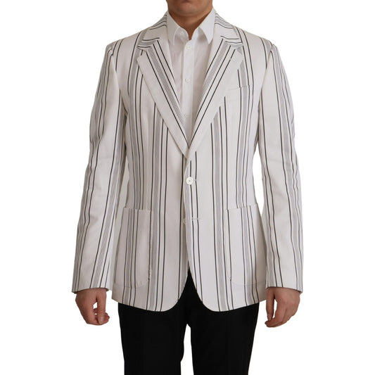 Dolce & Gabbana Elegant Striped Cotton Blend Blazer Dolce & Gabbana