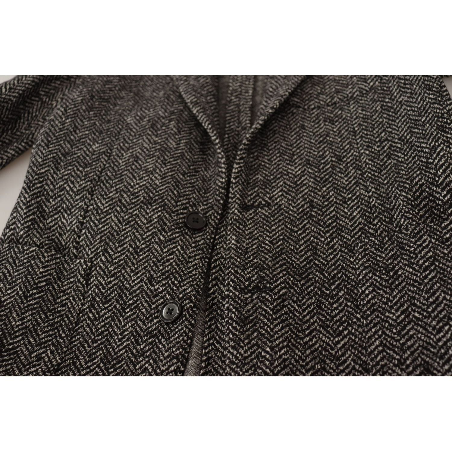 Dolce & Gabbana Gray Cotton Single Breasted Fantasy Blazer