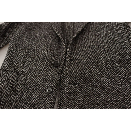 Dolce & Gabbana Gray Cotton Single Breasted Fantasy Blazer 1728,50% Wool,67345645728,Blazers - Men - Clothing,Blazers - Suits & Blazers - Clothing,Clothing,Dolce & Gabbana,Gray,IT44 | XS,Material: 50% Cotton,Men,Men - Clothing,New with tags,Suits & Blazer