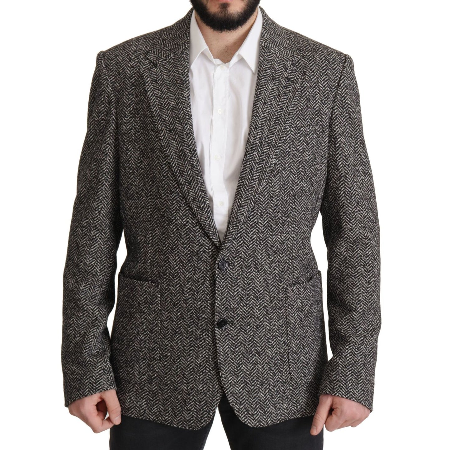 Dolce & Gabbana Gray Cotton Single Breasted Fantasy Blazer 1728,50% Wool,67345645728,Blazers - Men - Clothing,Blazers - Suits & Blazers - Clothing,Clothing,Dolce & Gabbana,Gray,IT44 | XS,Material: 50% Cotton,Men,Men - Clothing,New with tags,Suits & Blazer