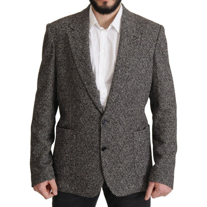 Dolce & Gabbana Gray Cotton Single Breasted Fantasy Blazer 1728,50% Wool,67345645728,Blazers - Men - Clothing,Blazers - Suits & Blazers - Clothing,Clothing,Dolce & Gabbana,Gray,IT44 | XS,Material: 50% Cotton,Men,Men - Clothing,New with tags,Suits & Blazer