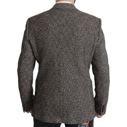 Dolce & Gabbana Gray Cotton Single Breasted Fantasy Blazer 1728,50% Wool,67345645728,Blazers - Men - Clothing,Blazers - Suits & Blazers - Clothing,Clothing,Dolce & Gabbana,Gray,IT44 | XS,Material: 50% Cotton,Men,Men - Clothing,New with tags,Suits & Blazer