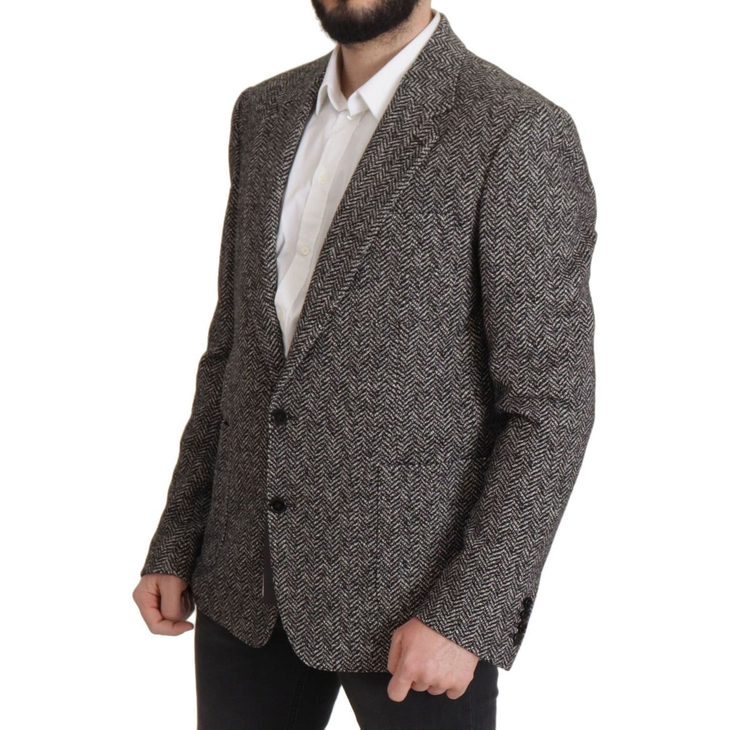 Dolce & Gabbana Gray Cotton Single Breasted Fantasy Blazer 1728,50% Wool,67345645728,Blazers - Men - Clothing,Blazers - Suits & Blazers - Clothing,Clothing,Dolce & Gabbana,Gray,IT44 | XS,Material: 50% Cotton,Men,Men - Clothing,New with tags,Suits & Blazer