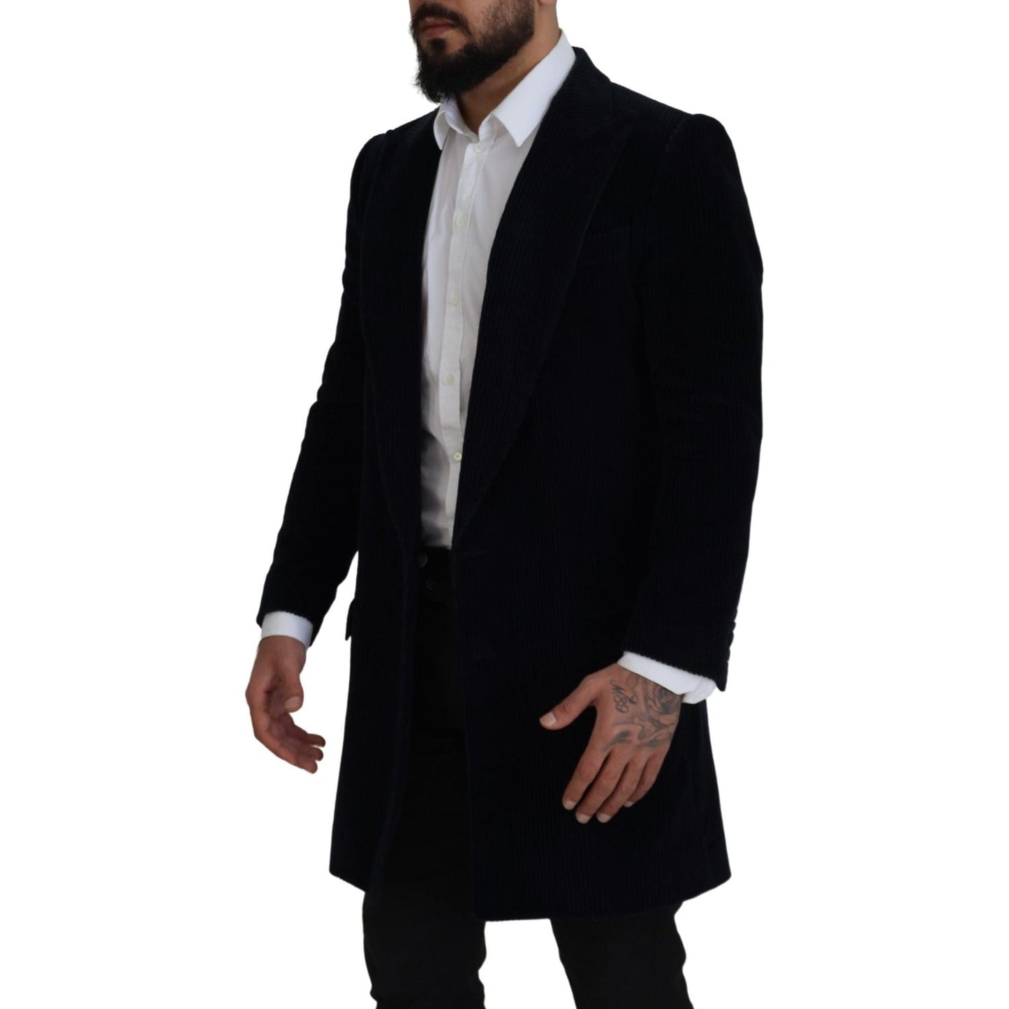 Dolce & Gabbana Black Cotton Cardigan Long Coat Men Jacket 1728,67345645728,Black,Blazers - Men - Clothing,Clothing,Coats - Jackets & Coats - Clothing,Dolce & Gabbana,IT46 | S,Jackets & Coats - Clothing,Material: 100% Cotton,Men,Men - Clothing,New with ta