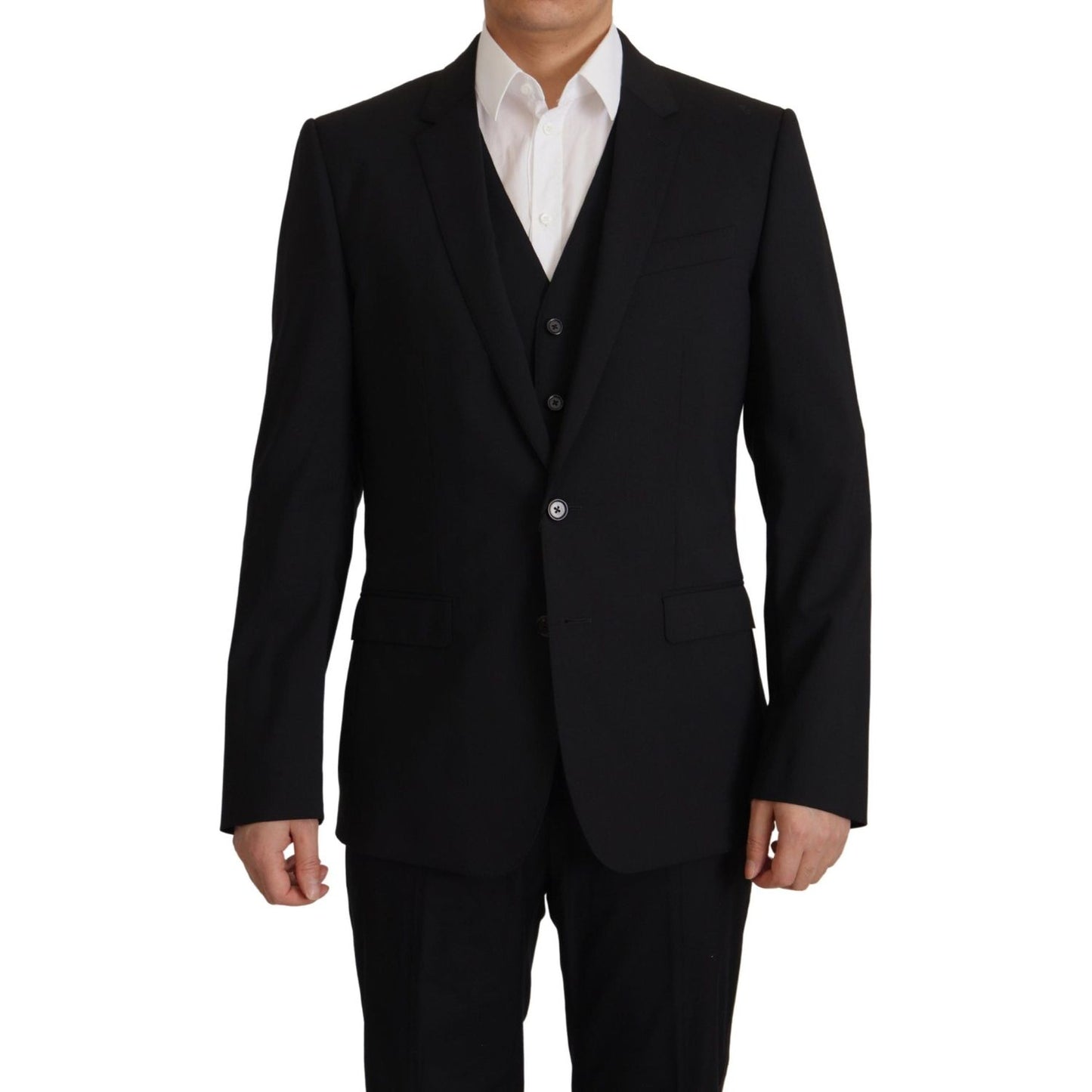 Dolce & Gabbana Elegant Black Martini Blazer and Vest Ensemble Dolce & Gabbana