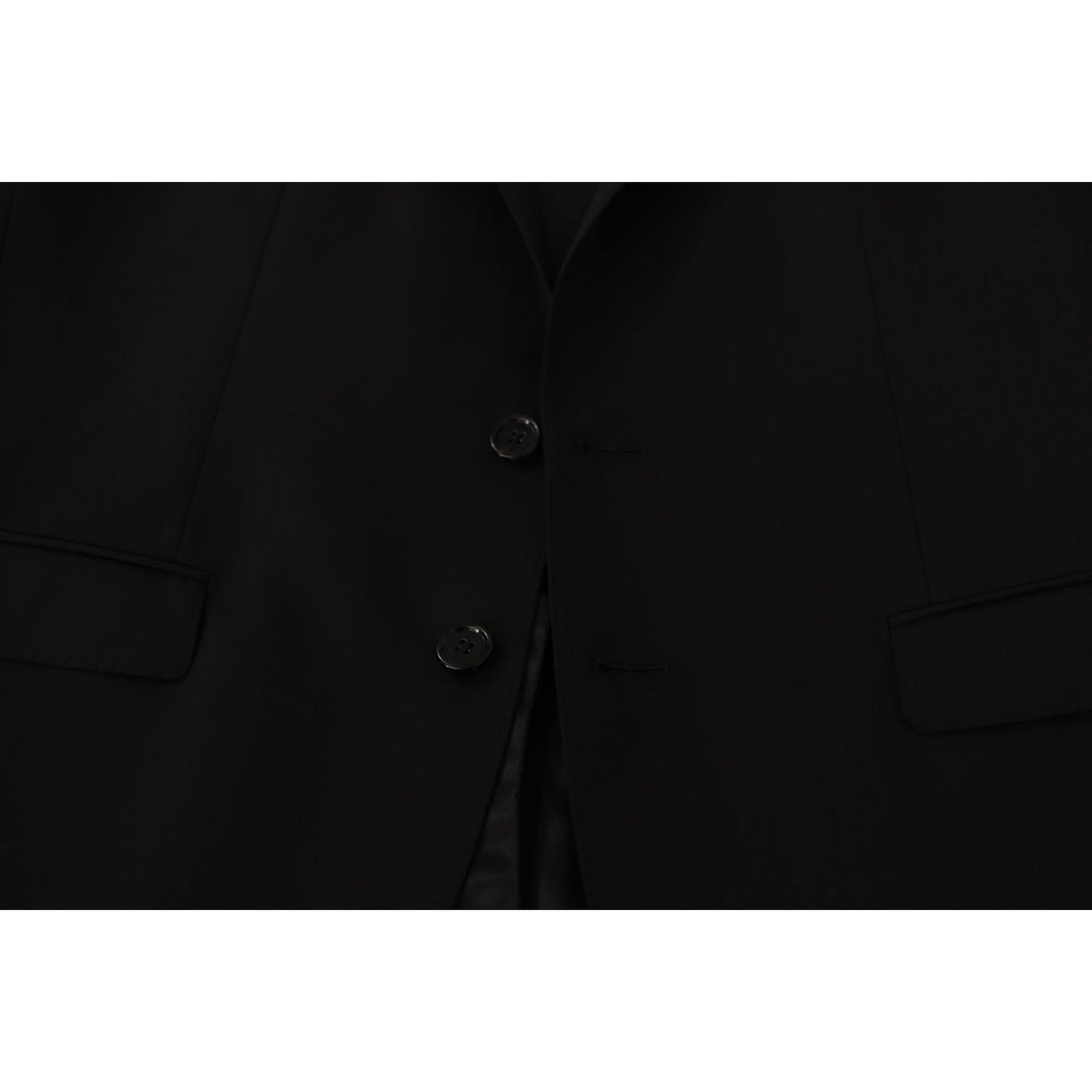 Dolce & Gabbana Black Single Breasted Jacket MARTINI Blazer 1728,67345645728,Black,Blazers - Men - Clothing,Blazers - Suits & Blazers - Clothing,Clothing,Dolce & Gabbana,IT50 | L,Material: 98% Virgin Wool 2% Elastane,Men,Men - Clothing,New with tags,Suits