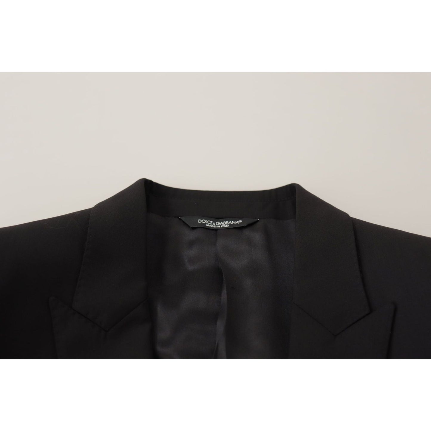 Dolce & Gabbana Black Single Breasted Jacket MARTINI Blazer 1728,67345645728,Black,Blazers - Men - Clothing,Blazers - Suits & Blazers - Clothing,Clothing,Dolce & Gabbana,IT50 | L,Material: 98% Virgin Wool 2% Elastane,Men,Men - Clothing,New with tags,Suits