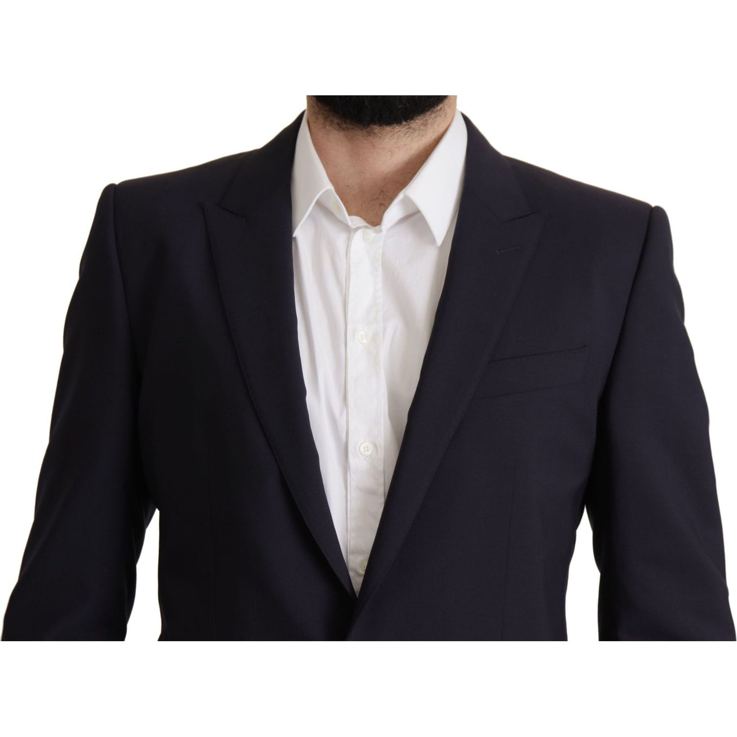 Dolce & Gabbana Elegant Navy Wool Blend Slim Blazer Dolce & Gabbana