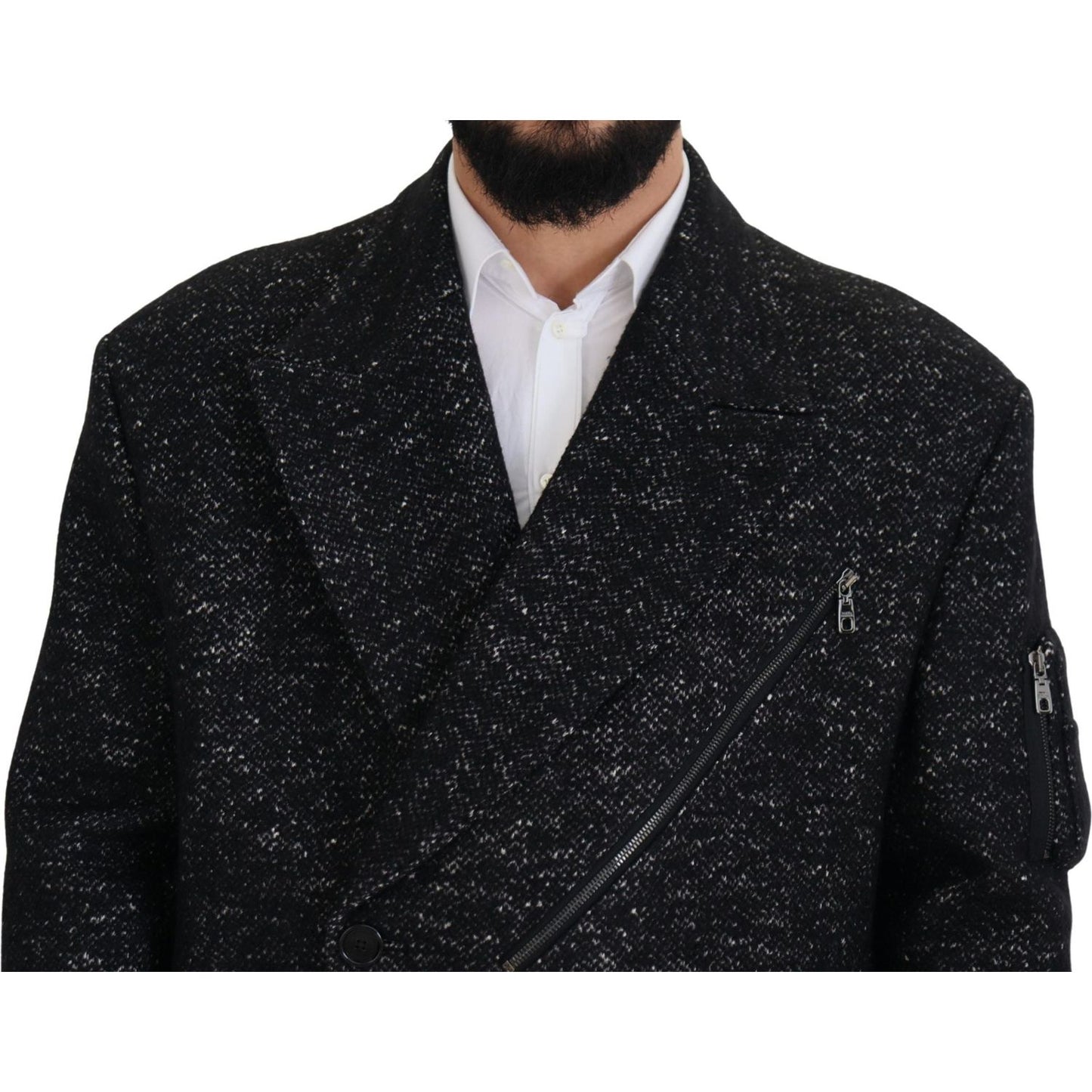 Dolce & Gabbana Sleek Patterned Wool Double Breasted Jacket Dolce & Gabbana