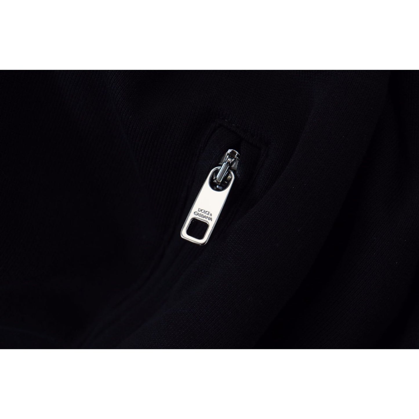 Dolce & Gabbana Black Polyester Hooded Full Zip Jacket