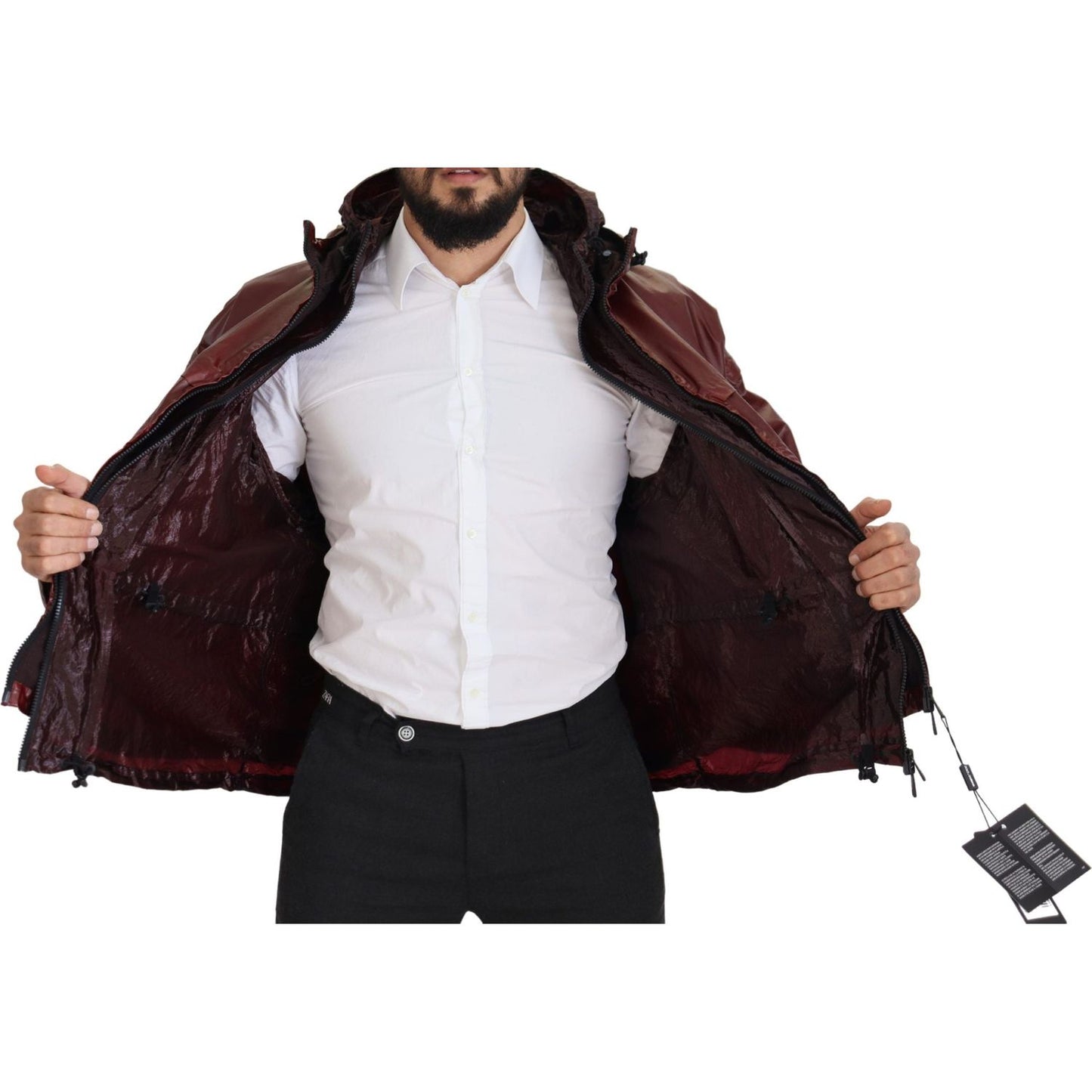 Dolce & Gabbana Bordeaux Cotton Hooded Full Zip Jacket