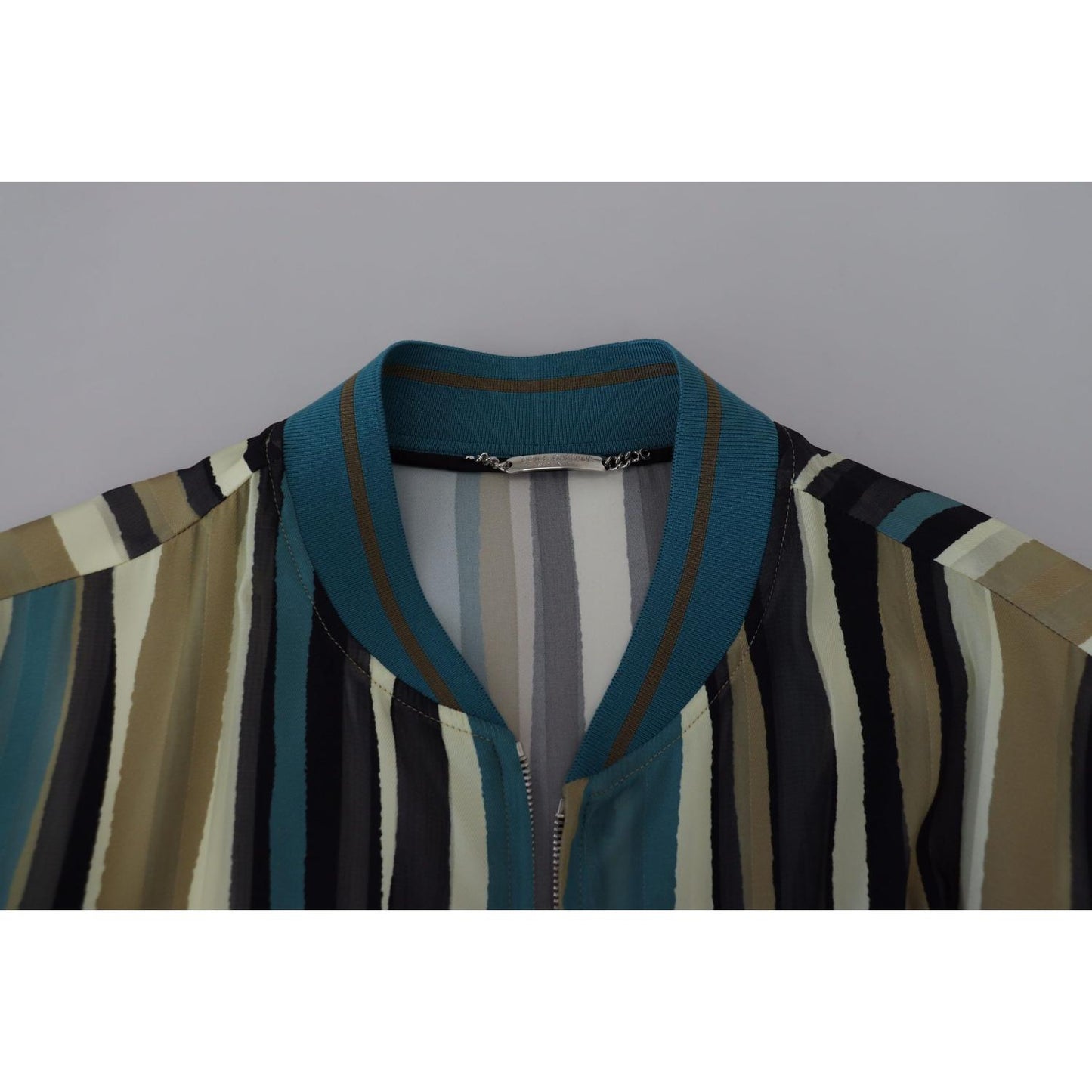 Dolce & Gabbana Multicolor Full Zip Silk Blend Jacket Dolce & Gabbana