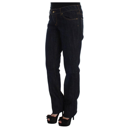 Cavalli Blue Cotton Straight Fit Stretch Jeans 1728,2% Elastan,67345645728,Blue,Cavalli,Clothing,Jeans & Pants - Women - Clothing,Jeans Denim - Clothing,Material: 98% Cotton,New with tags,Straight-Leg Jeans - Jeans Denim - Clothing,W26,W34,Women,Women - C