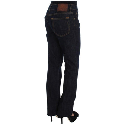 Cavalli Blue Cotton Straight Fit Stretch Jeans 1728,2% Elastan,67345645728,Blue,Cavalli,Clothing,Jeans & Pants - Women - Clothing,Jeans Denim - Clothing,Material: 98% Cotton,New with tags,Straight-Leg Jeans - Jeans Denim - Clothing,W26,W34,Women,Women - C