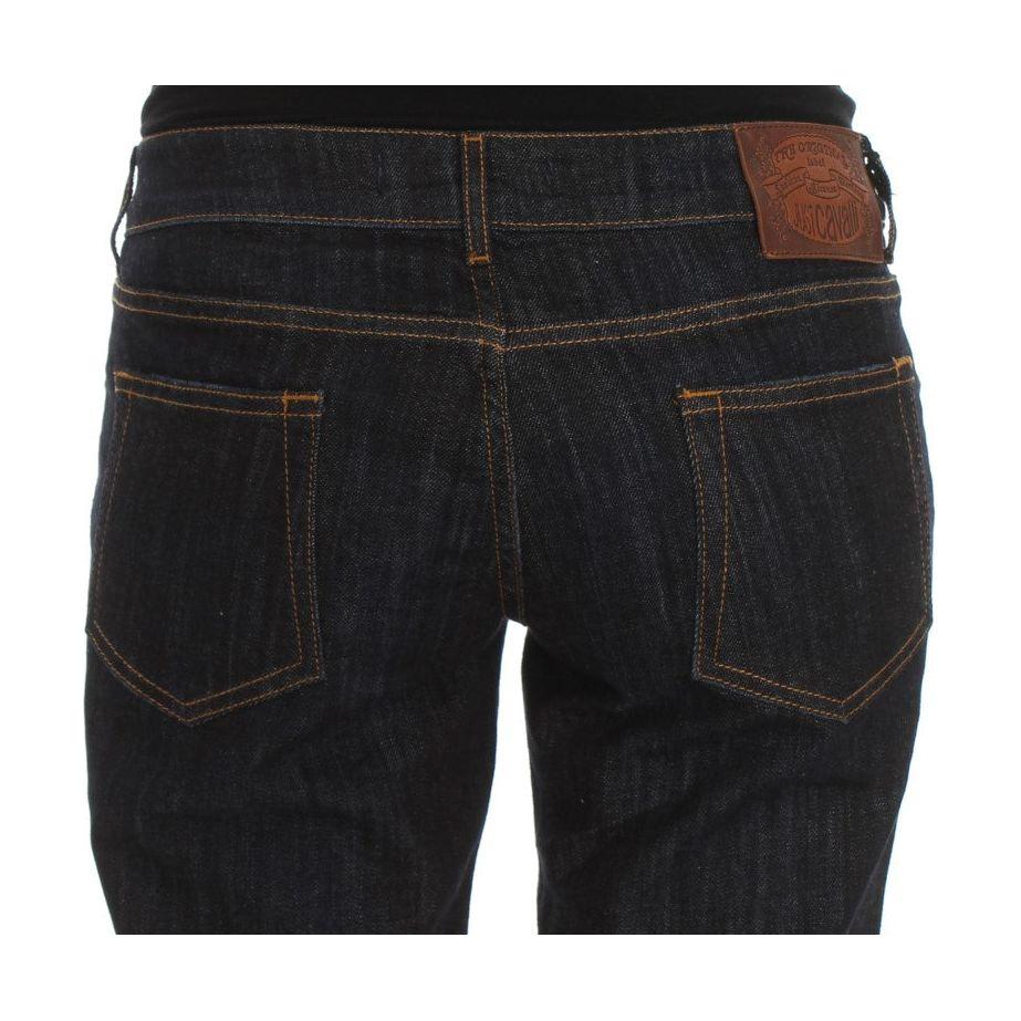 Cavalli Blue Cotton Straight Fit Stretch Jeans 1728,2% Elastan,67345645728,Blue,Cavalli,Clothing,Jeans & Pants - Women - Clothing,Jeans Denim - Clothing,Material: 98% Cotton,New with tags,Straight-Leg Jeans - Jeans Denim - Clothing,W26,W34,Women,Women - C