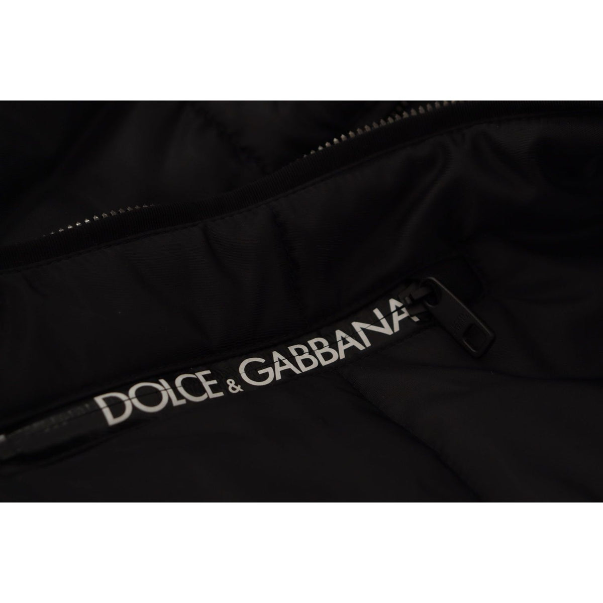Dolce & Gabbana Black Nylon Hooded Parka Coat Winter Jacket