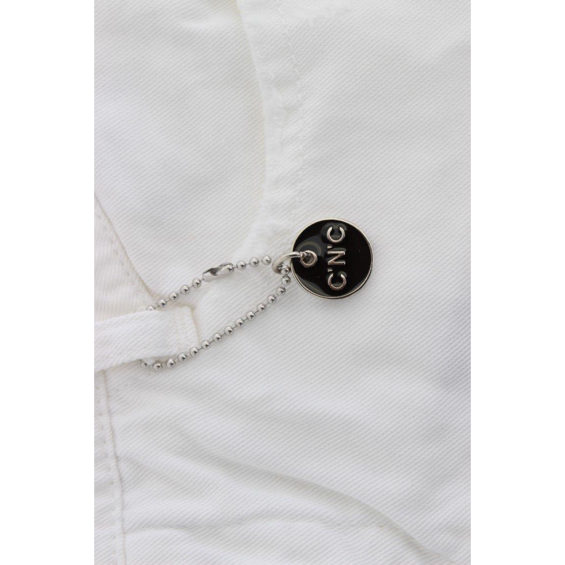 Costume National White Cotton Slim Fit Denim Bootcut Jeans