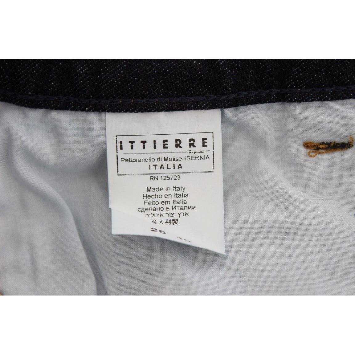 时尚修身蓝色设计师款牛仔裤