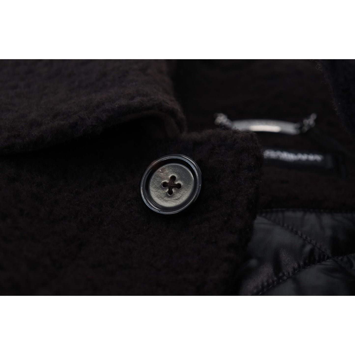 Dolce & Gabbana Black Alpaca Button Down Trench Coat Jacket