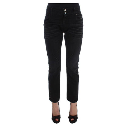 Costume National Black Cotton Slouchy Slims Fit Jeans