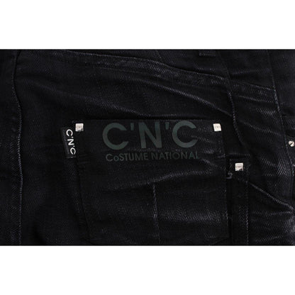 Costume National Black Cotton Slouchy Slims Fit Jeans