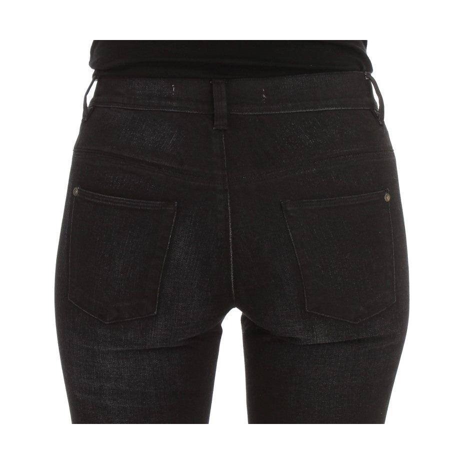 时尚修身喇叭裤牛仔裤