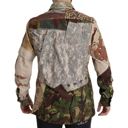 Dolce & Gabbana Multicolor Button Down Patchwork Shirt