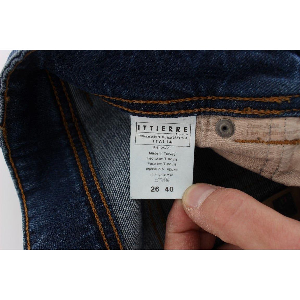 优雅修身喇叭裤牛仔裤