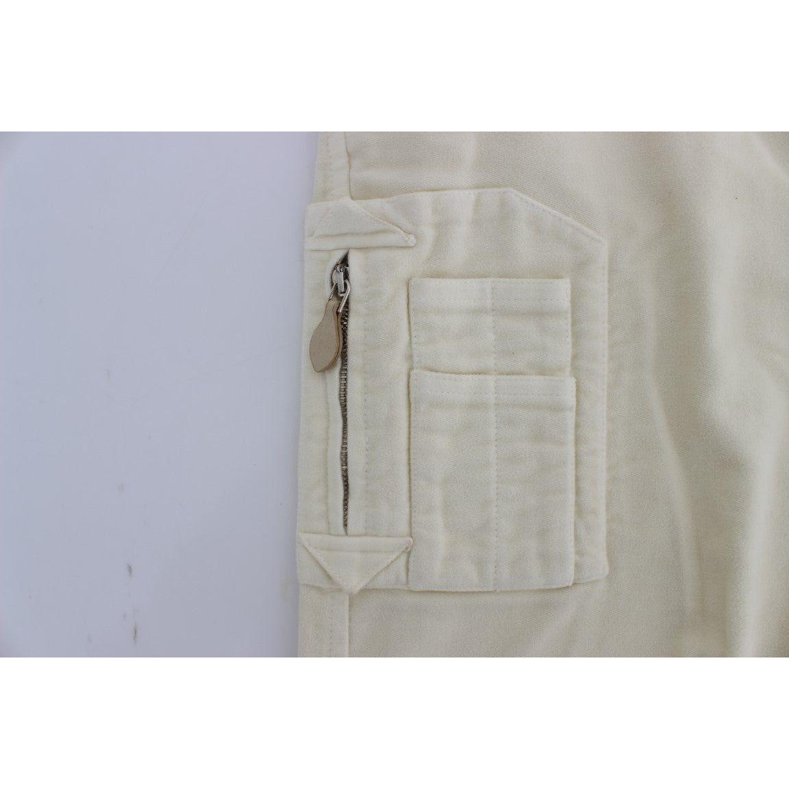 米色别致卡普里九分裤