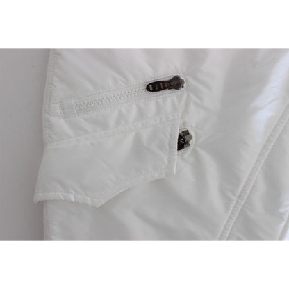 Ermanno Scervino White Nylon Padded Slim Fit Cargo Pants