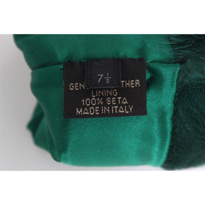 Dolce & Gabbana Green Leather Xiangao Fur Elbow Gloves Dolce & Gabbana