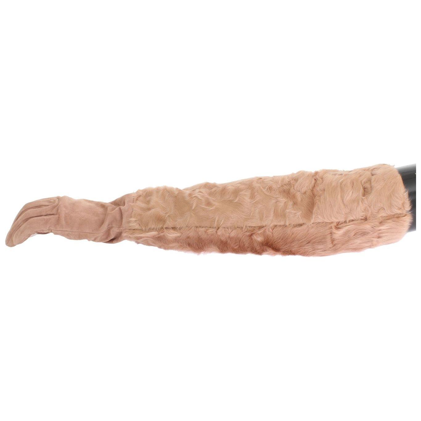 优雅的米色麂皮肘长手套