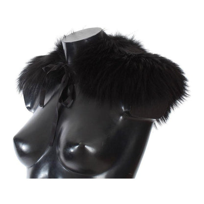 Dolce & Gabbana Black Fox Fur Collar Scarf Dolce & Gabbana