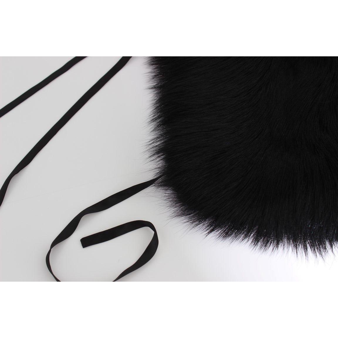 Dolce & Gabbana Black Fox Fur Shoulder Wrap Cover Collar Scarf Dolce & Gabbana