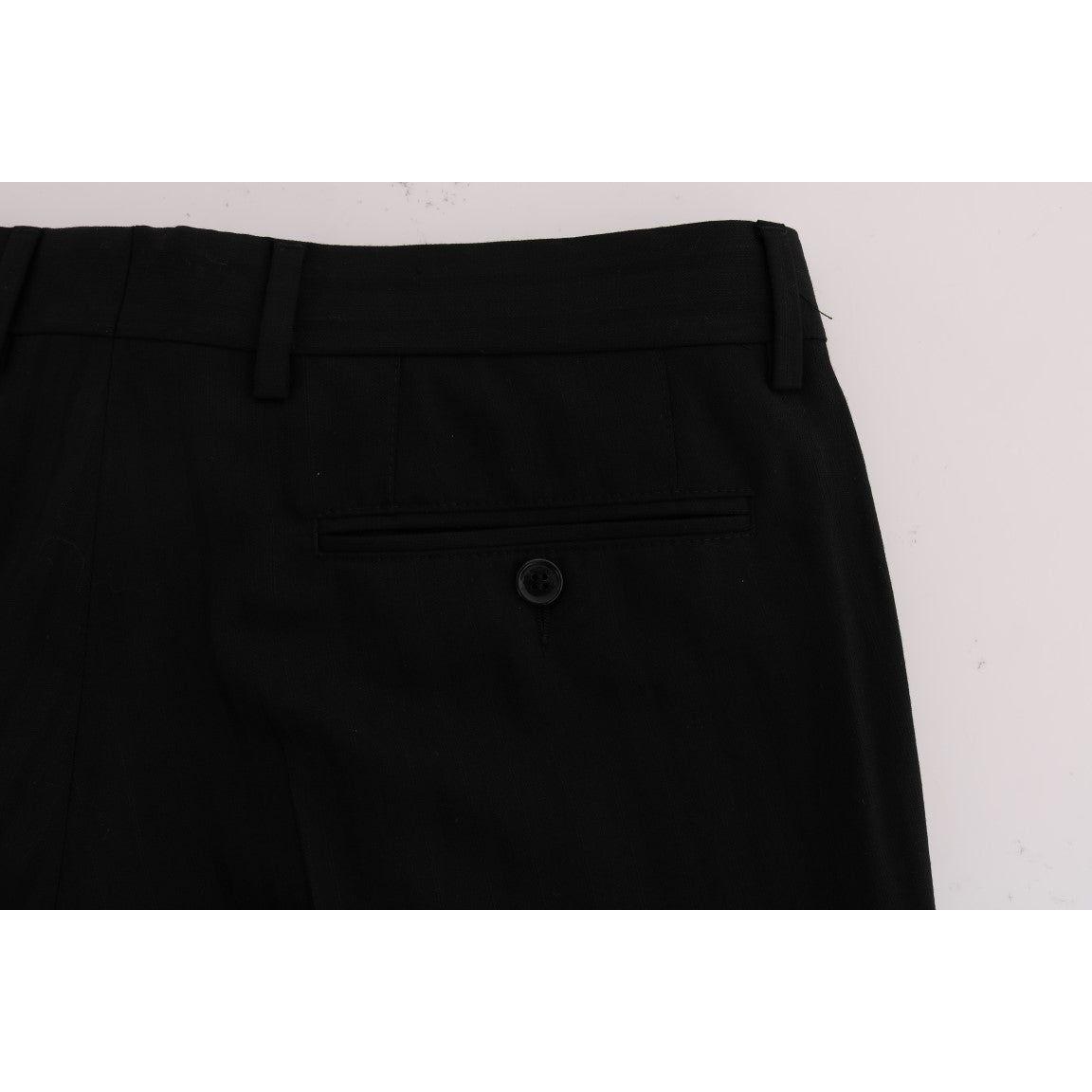 Dolce & Gabbana Black Striped Wool Stretch Pants 1728,3% Elastane,67345645728,Casual Pants - Pants - Clothing,Clothing,Dolce & Gabbana,IT54 | XL,IT56 | XXL,Jeans & Pants - Men - Clothing,Material: 97% Wool,Men,Men - Clothing,New with tags,Pants - Clothing