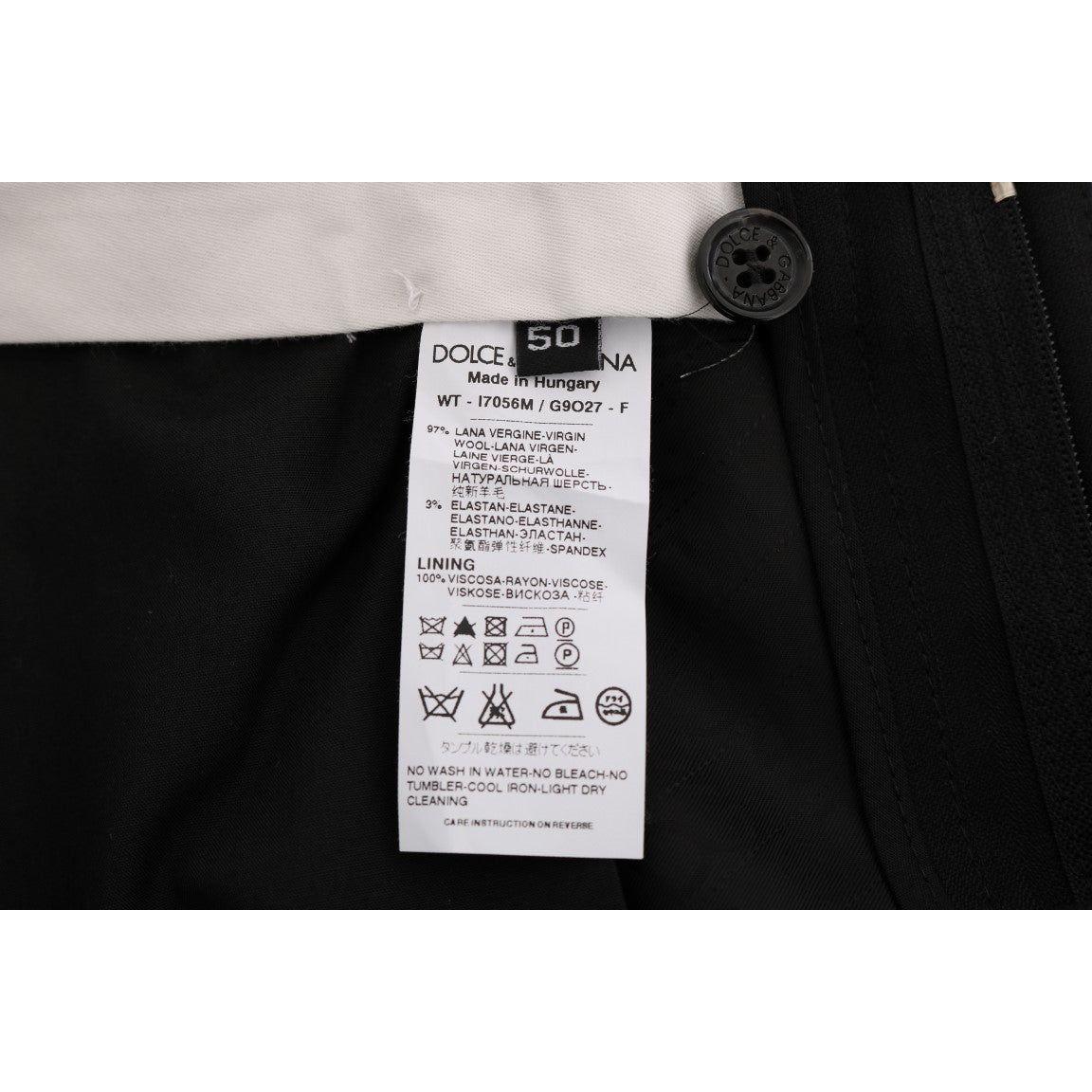 Dolce & Gabbana Black Striped Wool Stretch Pants 1728,3% Elastane,67345645728,Casual Pants - Pants - Clothing,Clothing,Dolce & Gabbana,IT54 | XL,IT56 | XXL,Jeans & Pants - Men - Clothing,Material: 97% Wool,Men,Men - Clothing,New with tags,Pants - Clothing