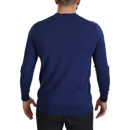 Dolce & Gabbana Blue Wool V-neck Button Down Cardigan Sweater 1728,67345645728,Blue,Cardigans - Sweaters - Clothing,Clothing,Dolce & Gabbana,IT44 | XS,Material: 100% Virgin Wool,Men,Men - Clothing,New with tags,Sweaters - Clothing,Sweaters - Men - Clothin