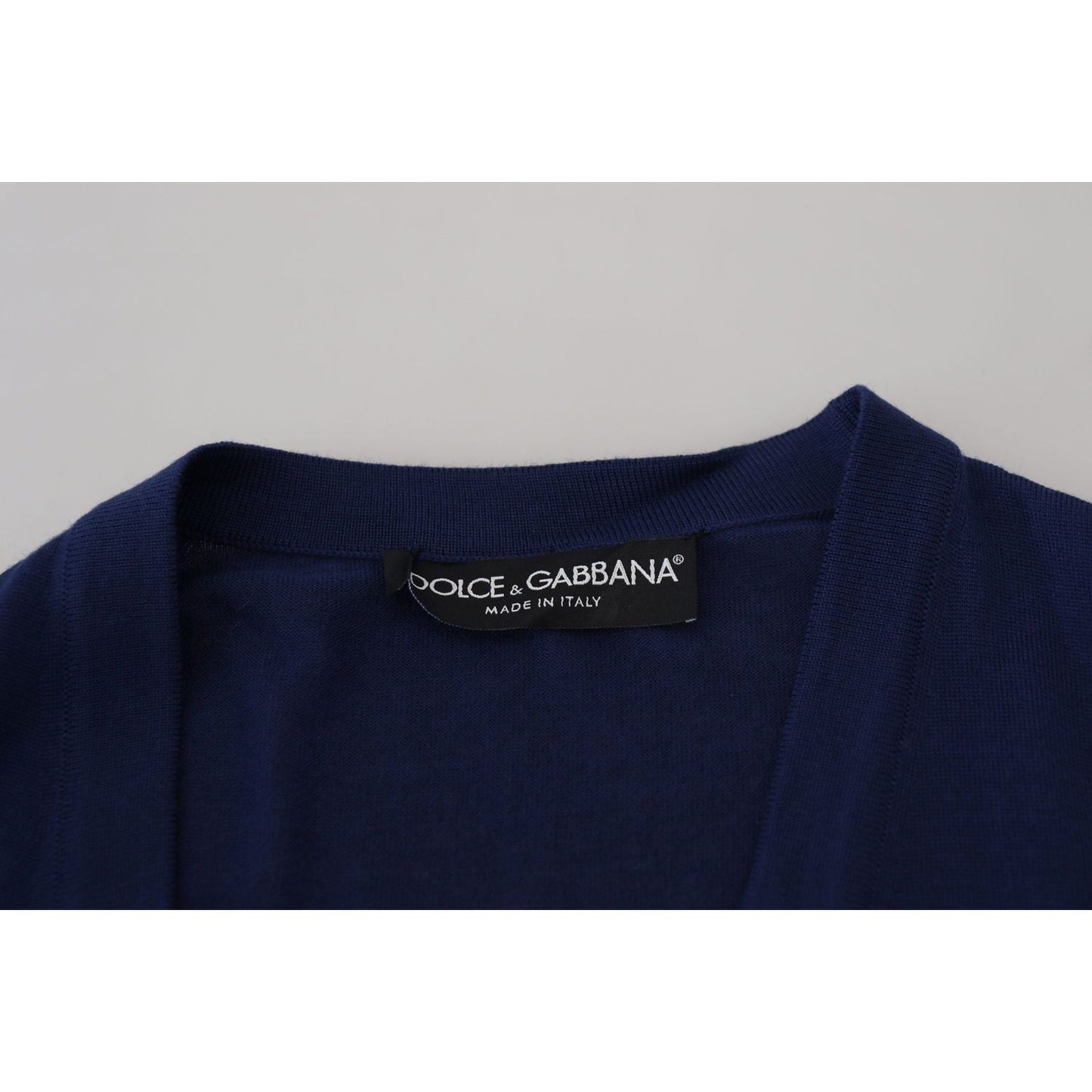 Dolce & Gabbana Blue Wool V-neck Button Down Cardigan Sweater 1728,67345645728,Blue,Cardigans - Sweaters - Clothing,Clothing,Dolce & Gabbana,IT44 | XS,Material: 100% Virgin Wool,Men,Men - Clothing,New with tags,Sweaters - Clothing,Sweaters - Men - Clothin