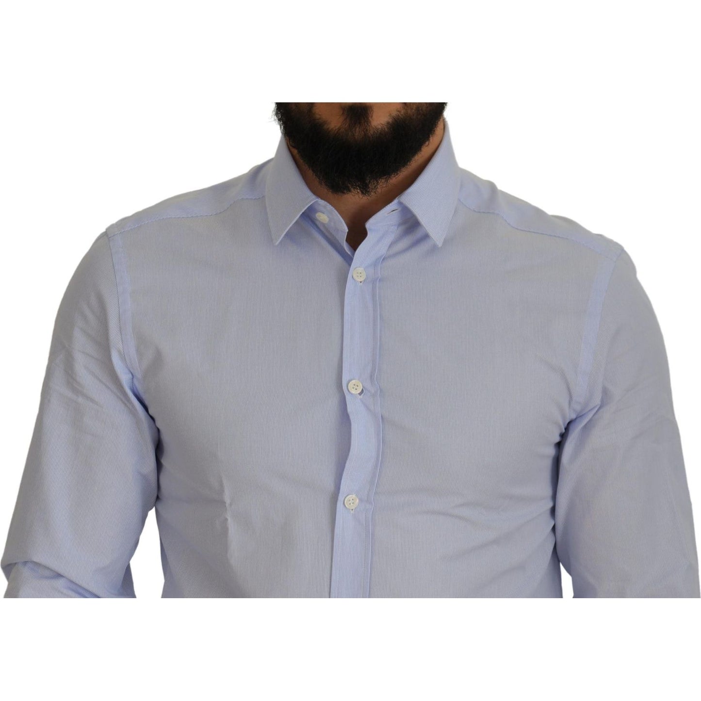 Versace Collection Elegant Light Blue Dress Shirt Versace Collection