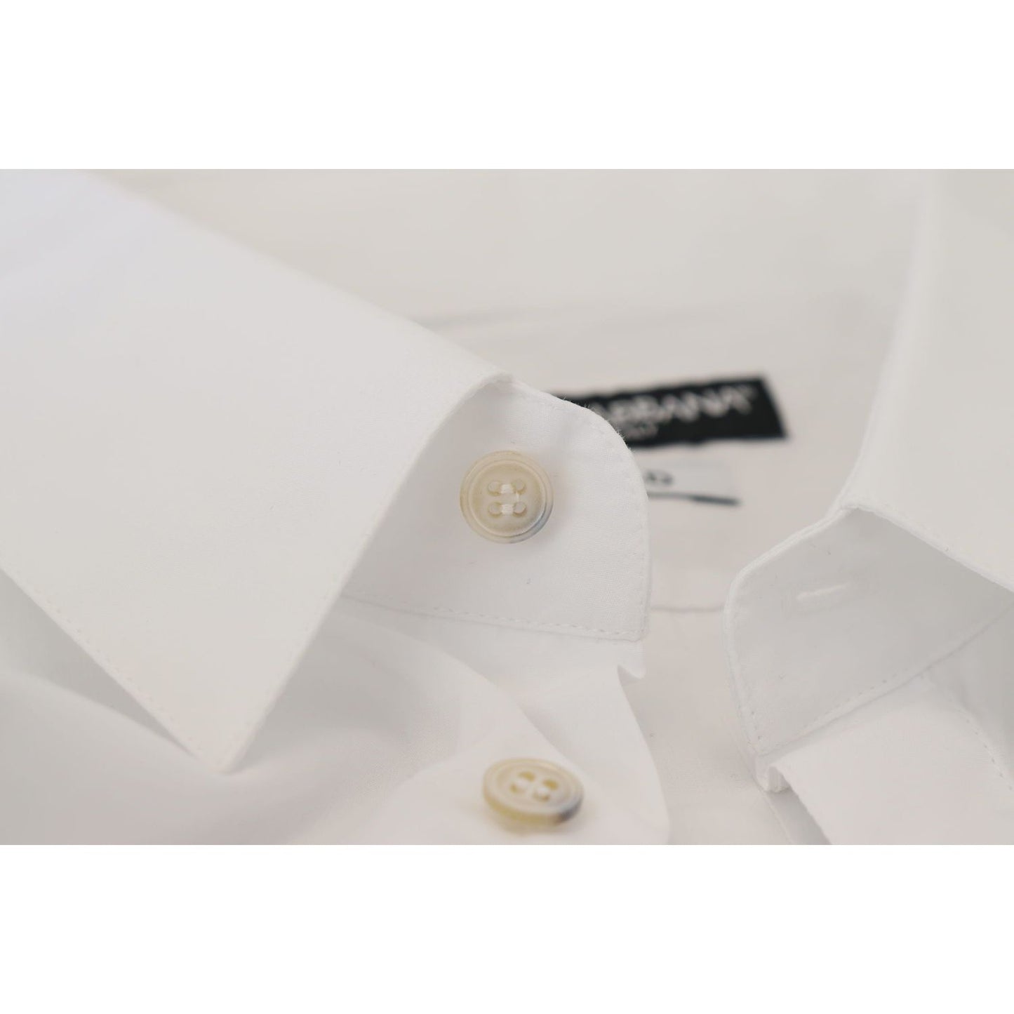 Dolce & Gabbana White Cotton Peacock Feather Formal GOLD Shirt