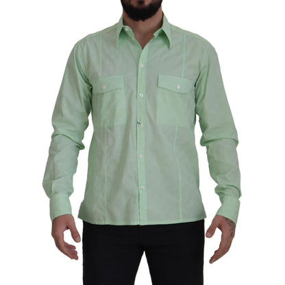 Dolce & Gabbana Mint Green Long Sleeves Button Down Shirt