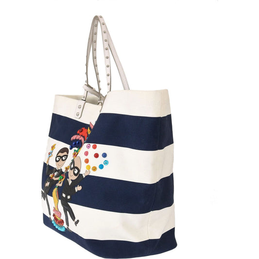 Dolce & Gabbana Chic Striped Beatrice Tote Handbag Dolce & Gabbana