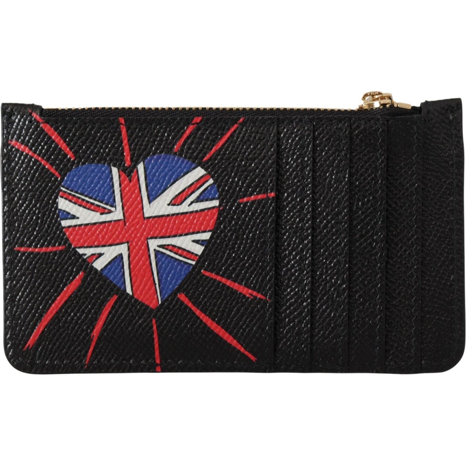 带拉链开合的优雅皮革零钱包