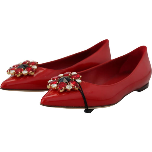 Dolce & Gabbana Red Suede Crystal Loafers - Exquisite Elegance Dolce & Gabbana