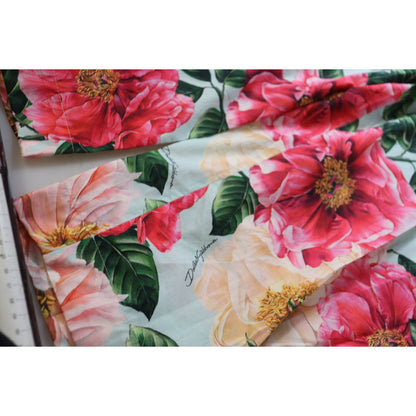 Dolce & Gabbana Multicolor Flora Printed High Waist Cropped Trouser Pants