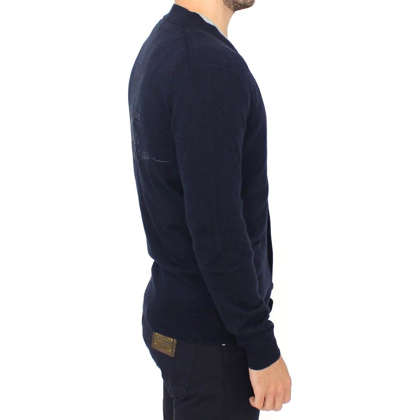 Ermanno Scervino Chic Blue Wool Blend Cardigan Sweater Ermanno Scervino