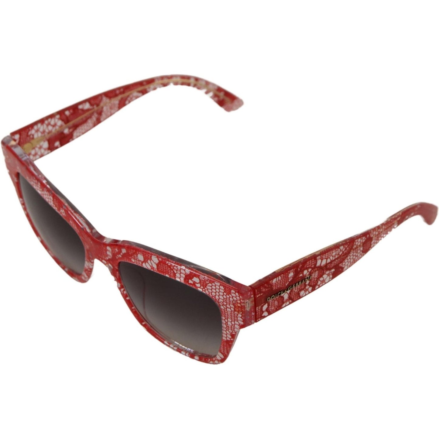 Dolce & Gabbana Red Lace Acetate Rectangle Shades DG4231F Sunglasses Dolce & Gabbana